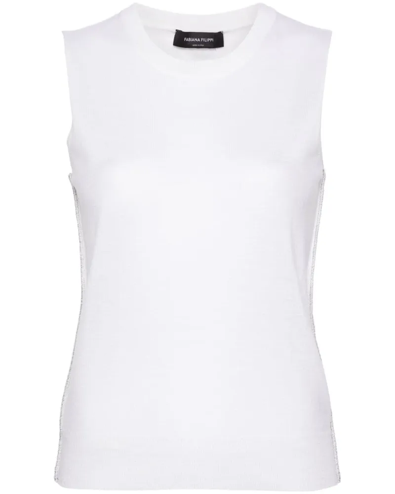 Fabiana Filippi Strickoberteil mit Lurex-Detail - Weiß Weiß