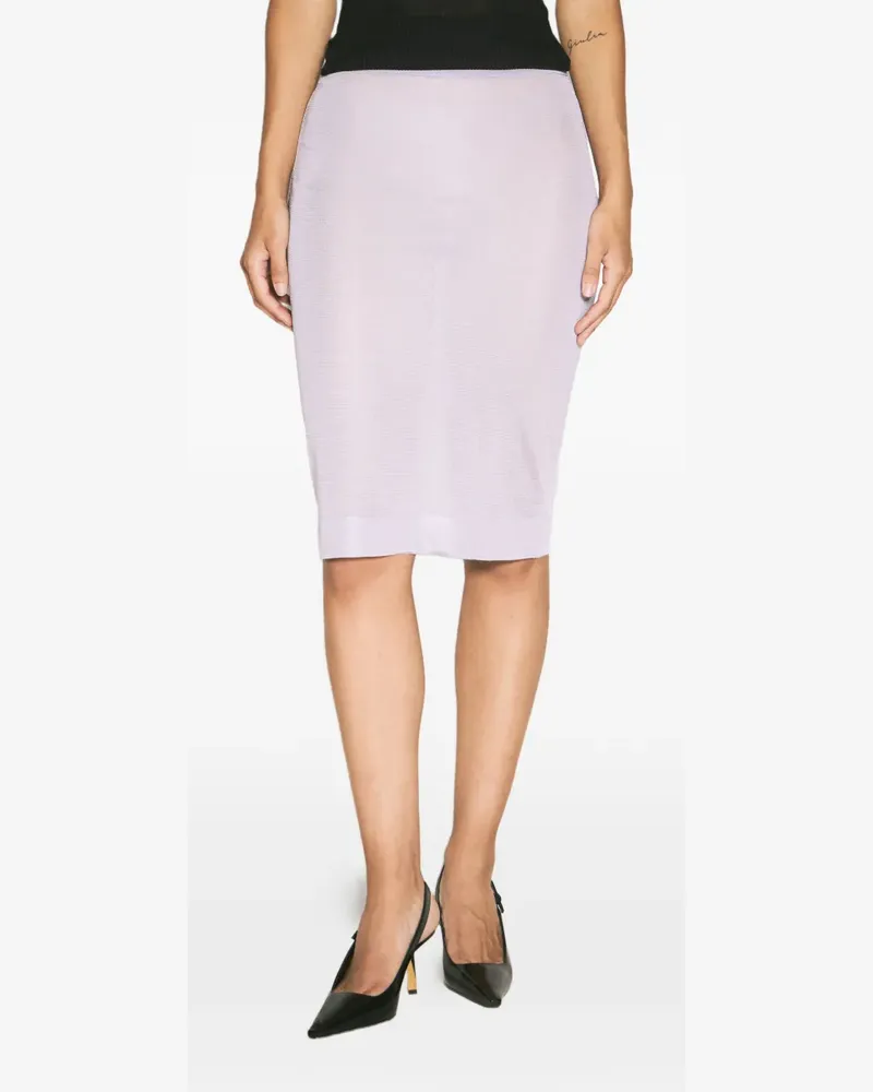Saint Laurent semi-sheer midi skirt - Violett Violett