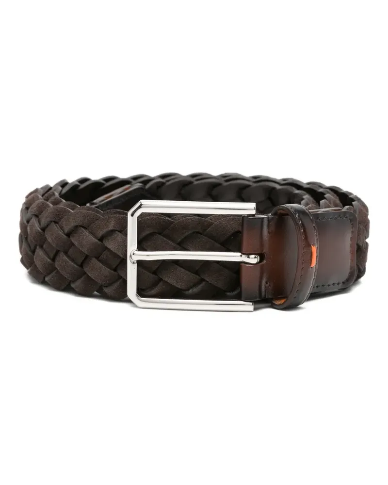 Santoni braided suede belt - Braun Braun