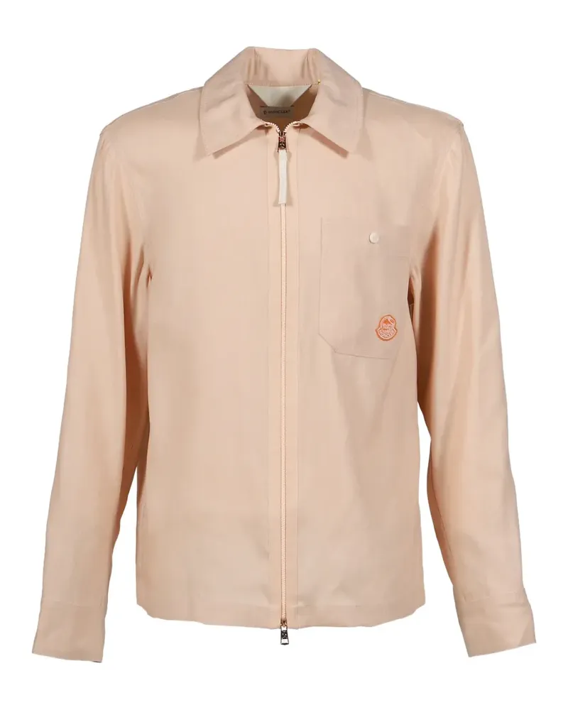 Moncler x Gilga Farm logo-patch zip-up shirt - Rosa Rosa