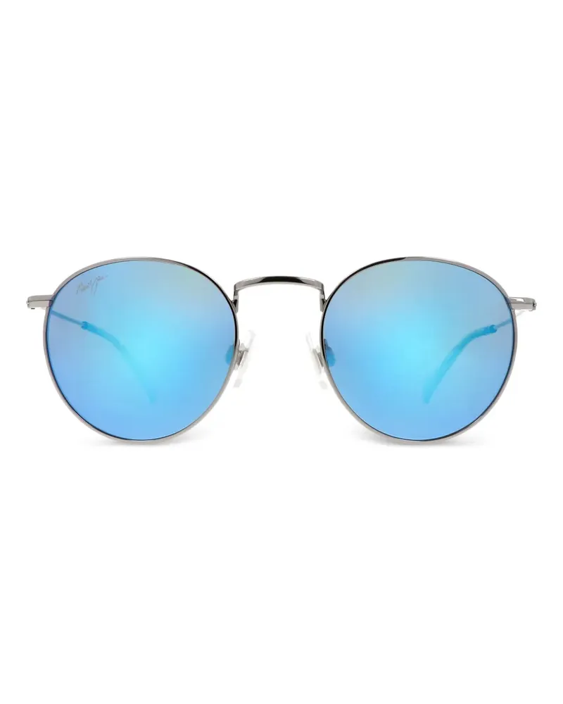 Maui Jim Pūkaua Sonnenbrille mit rundem Gestell - Silber Silber