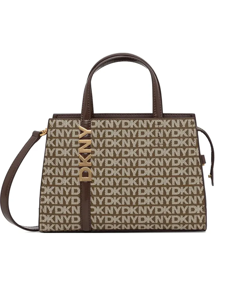 DKNY logo-pattern satchel - Braun Braun