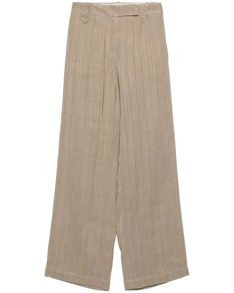ALYSI Hose mit Fischgrätenmuster - Nude Nude