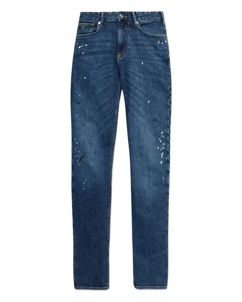 Emporio Armani Jeans mit Farbklecks-Print - Blau Blau