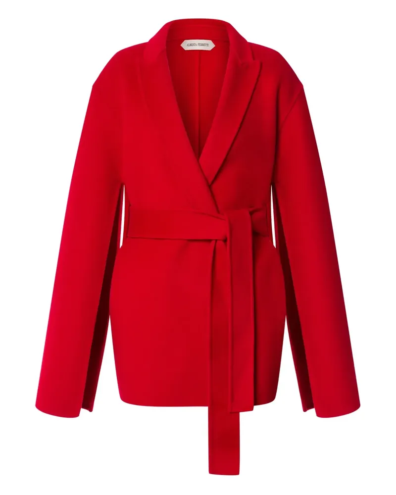 Alberta Ferretti Doppelreihiger Blazer mit Gürtel - Rot Rot