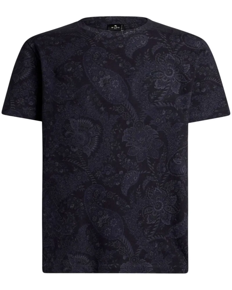 Etro T-Shirt mit Paisley-Print Blau