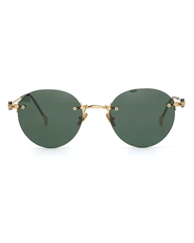 Yohji Yamamoto Sonnenbrille mit rundem Gestell - Gold Gold