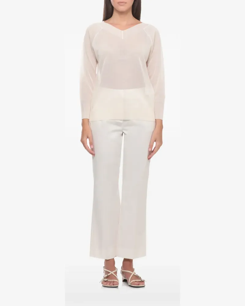 MARELLA V-neck raglan-sleeve jumper - Nude Nude