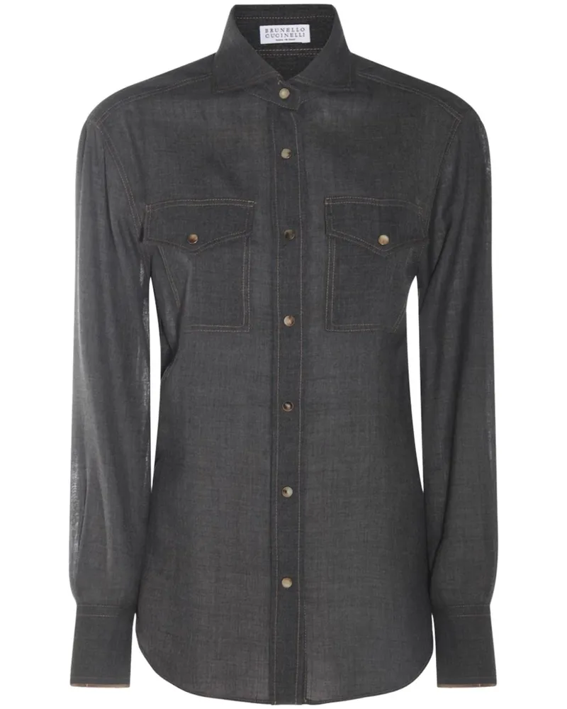 Brunello Cucinelli Klassisches Hemd - Grau Grau