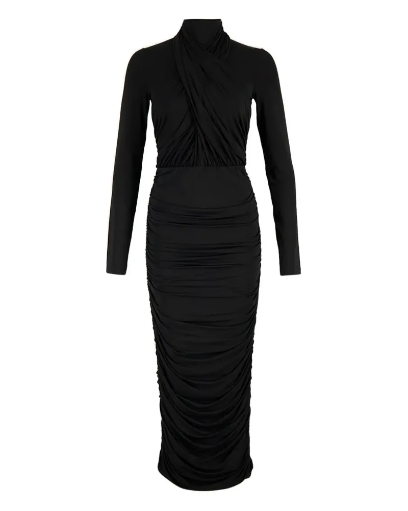 Balmain Midikleid mit Raffungen - Schwarz Schwarz