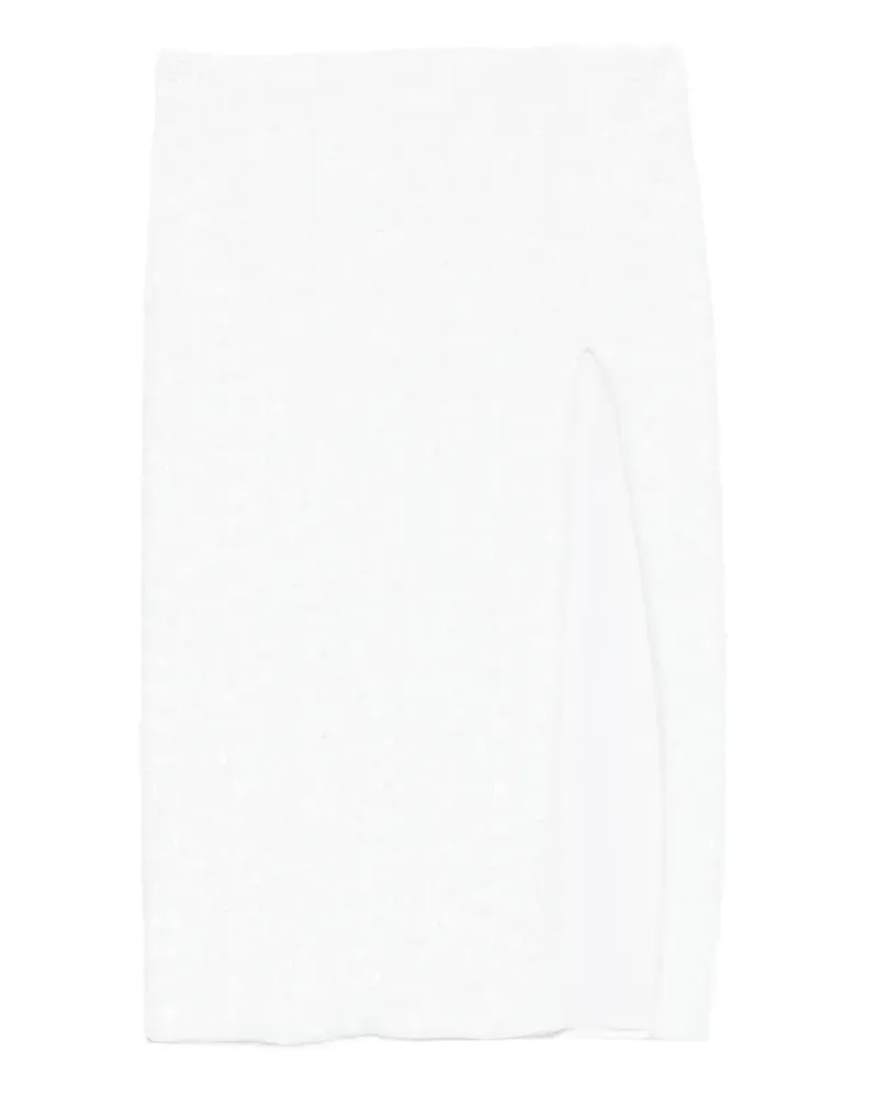 Oséree sequin-embellished side-slit midi skirt - Weiß Weiß
