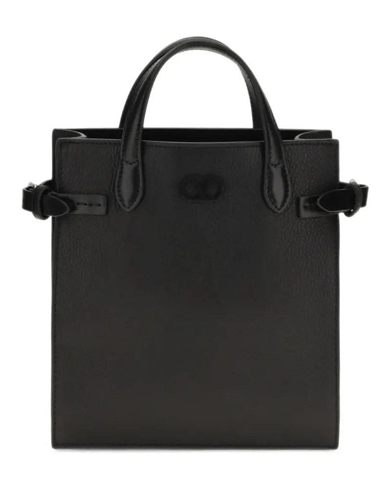 Valentino Garavani Antibes small shopping bag in grained leather - Schwarz Schwarz