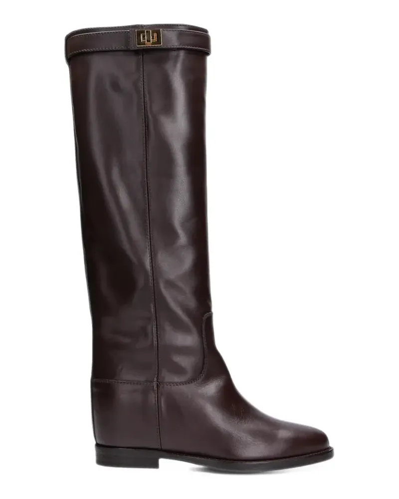 Via Roma 15 Santa Monica Stiefel mit Logoplakette und Schnalle - Braun Braun