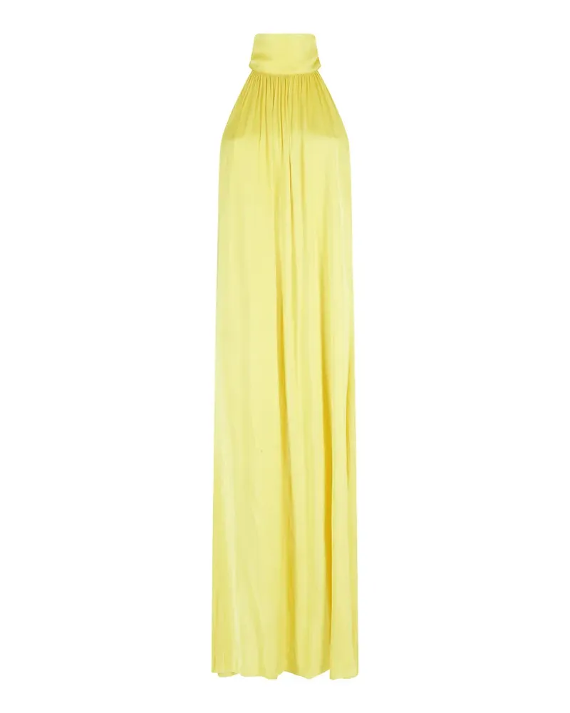 SOLOTRE halter-neck gathered maxi dress - Gelb Gelb