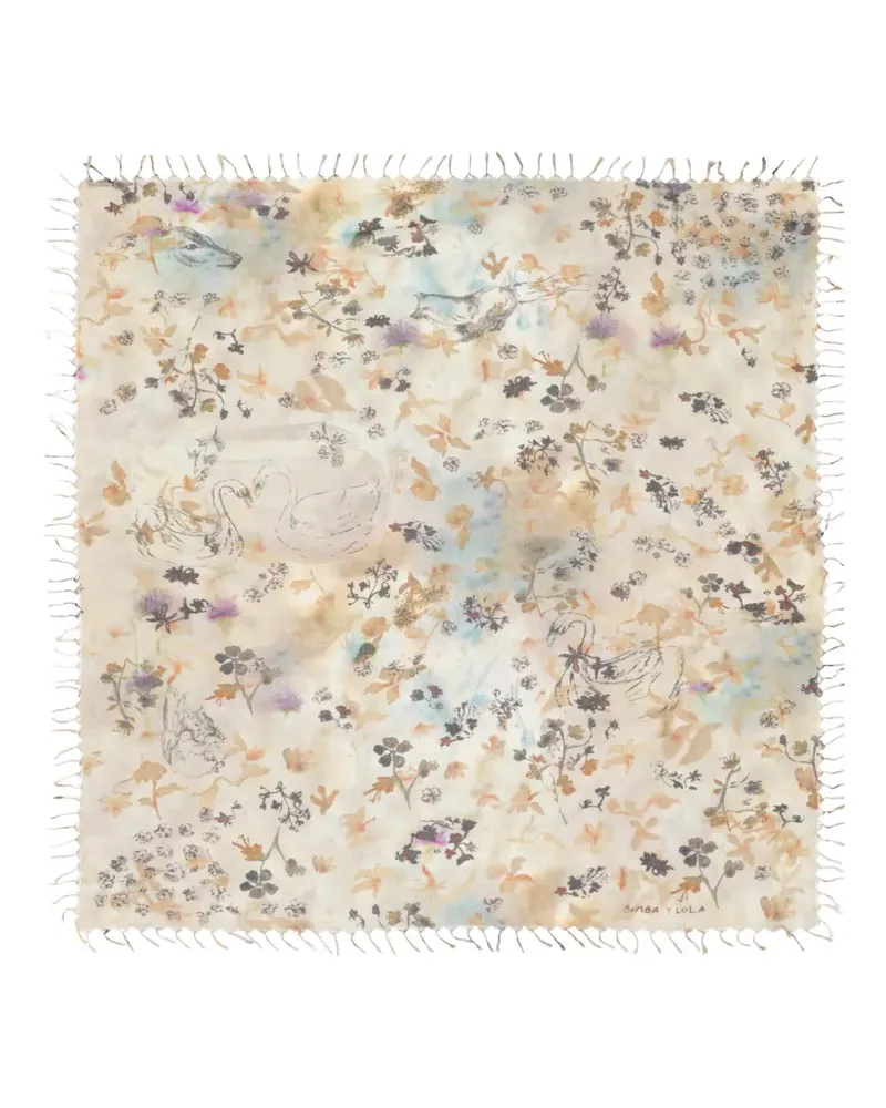 BIMBA Y LOLA Schal mit Aquarell-Print - Nude Nude