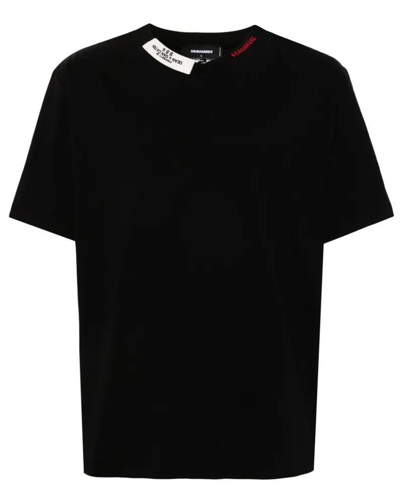 Dsquared2 T-Shirt mit Logo-Stickerei - Schwarz Schwarz