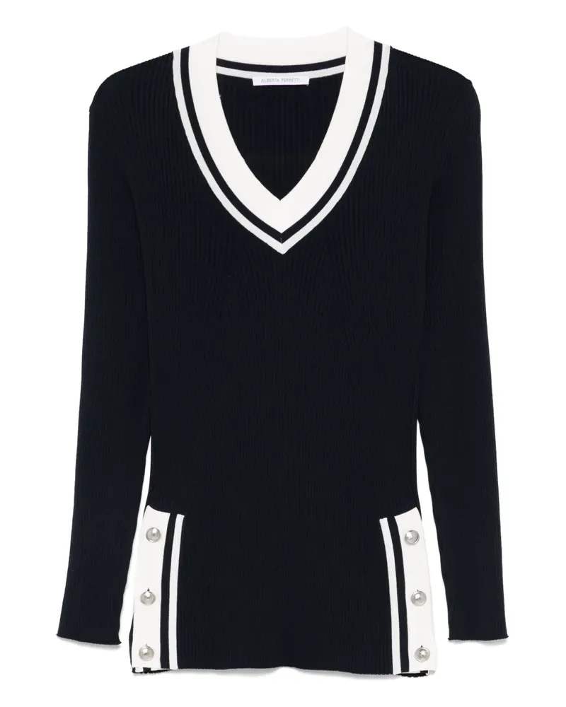 Alberta Ferretti Pullover mit Kontrastdetails - Blau Blau