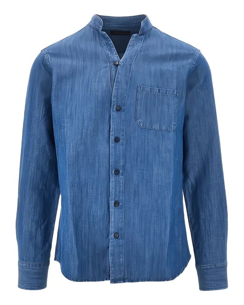 SEASE band-collar denim shirt - Blau Blau