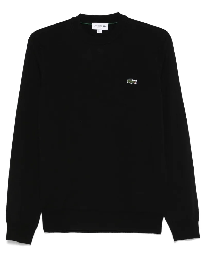 Lacoste Pullover mit Kroko-Patch - Schwarz Schwarz