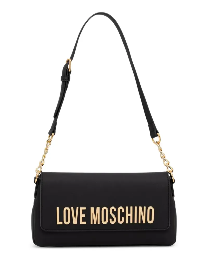Moschino logo-lettering chain-link tote bag - Schwarz Schwarz