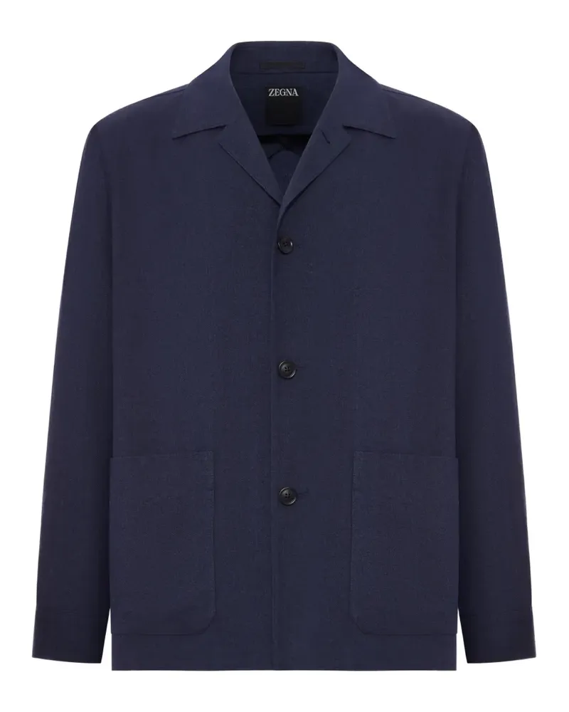 Ermenegildo Zegna linen patch-pocket jacket - Blau Blau