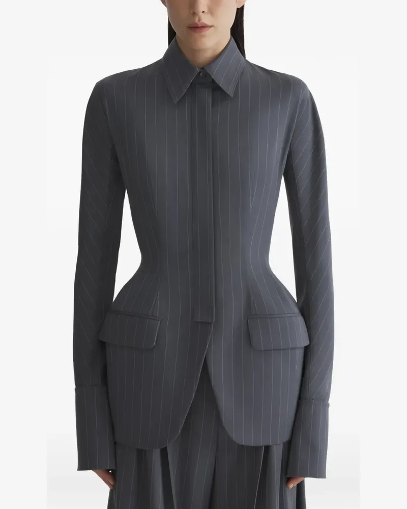 Thierry Mugler Jacke mit Nadelstreifen - Grau Grau