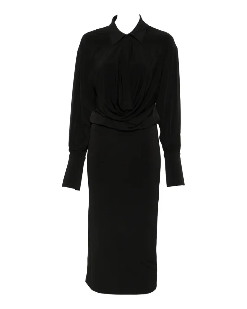 ANDAMANE Lilia draped cut-out midi dress - Schwarz Schwarz