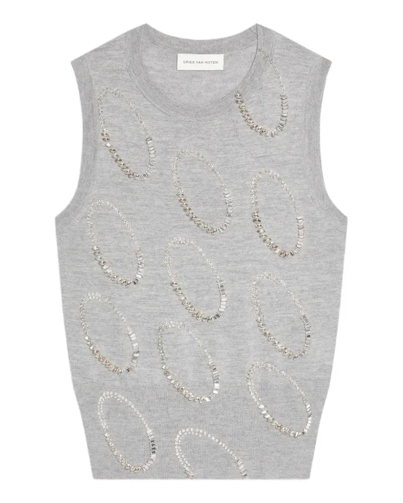 Dries van Noten Bestickte Weste - Grau Grau