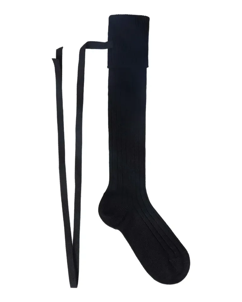 Ann Demeulemeester Gerippte Socken - Schwarz Schwarz