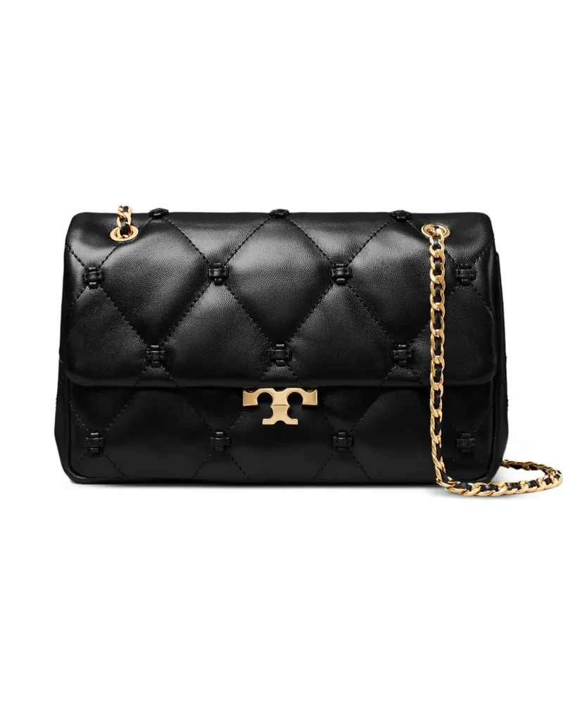 Tory Burch Kleine gesteppte Bunny Schultertasche mit Logoplakette - Schwarz Schwarz