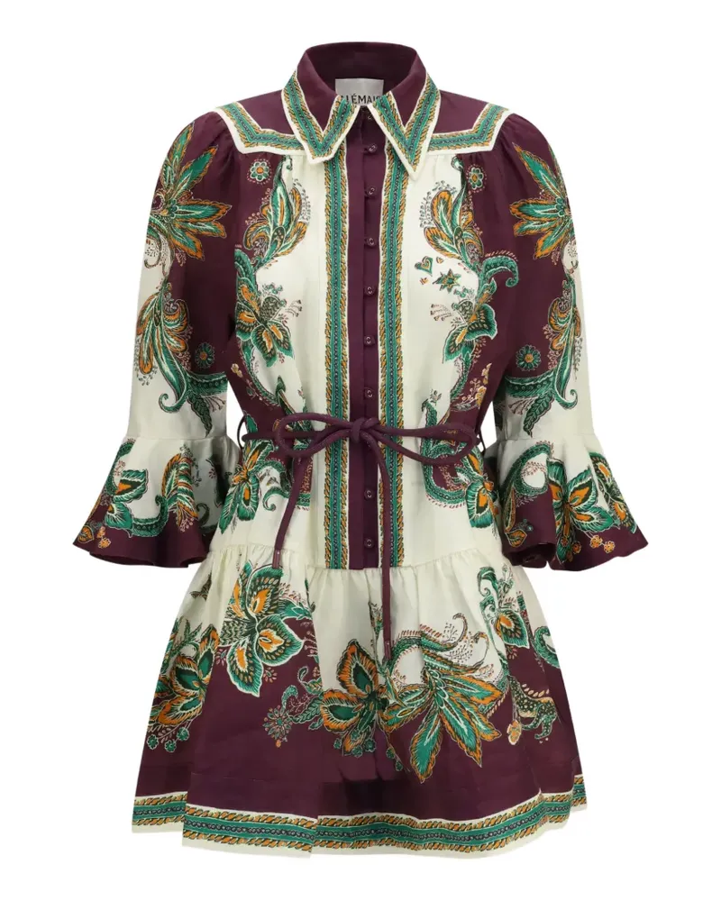 ALEMAIS Ruthie paisley-print linen mini dress - Rot Rot