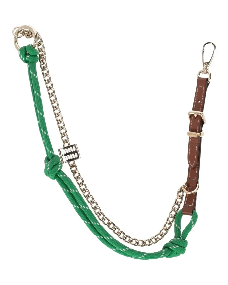 Miu Miu Schlüsselanhänger mit Kordelzug - Grün Grün