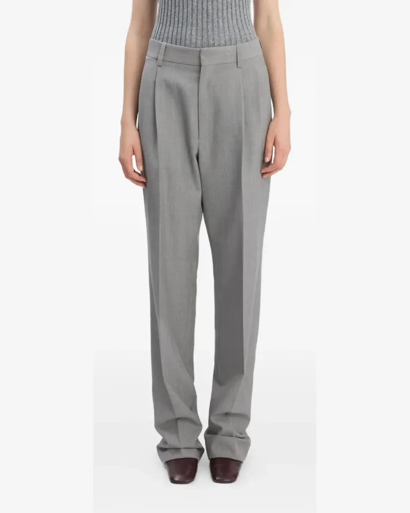 Victoria Beckham Straight-Leg-Hose mit tiefem Bund - Grau Grau