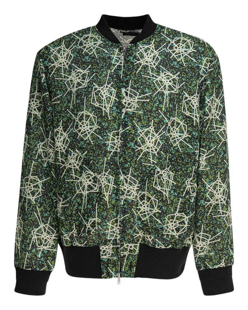 Beams Plus Bomberjacke mit abstraktem Print - Grün Grün
