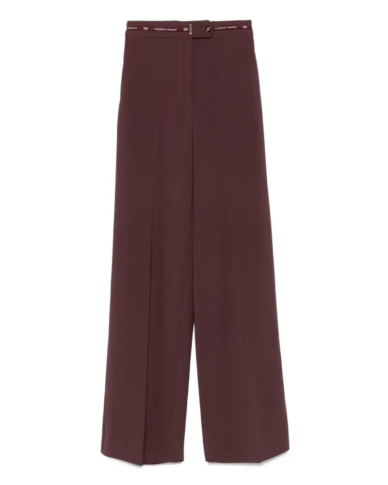 Elisabetta Franchi Hose mit Logo-Bund - Braun Braun