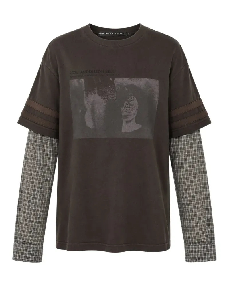 Andersson Bell T-Shirt im Layering-Look mit grafischem Print - Schwarz Schwarz