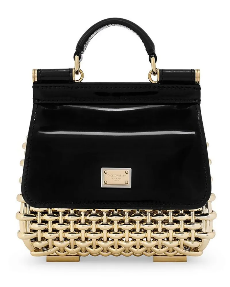 Dolce & Gabbana Sicily Käfig-Handtasche - Schwarz Schwarz
