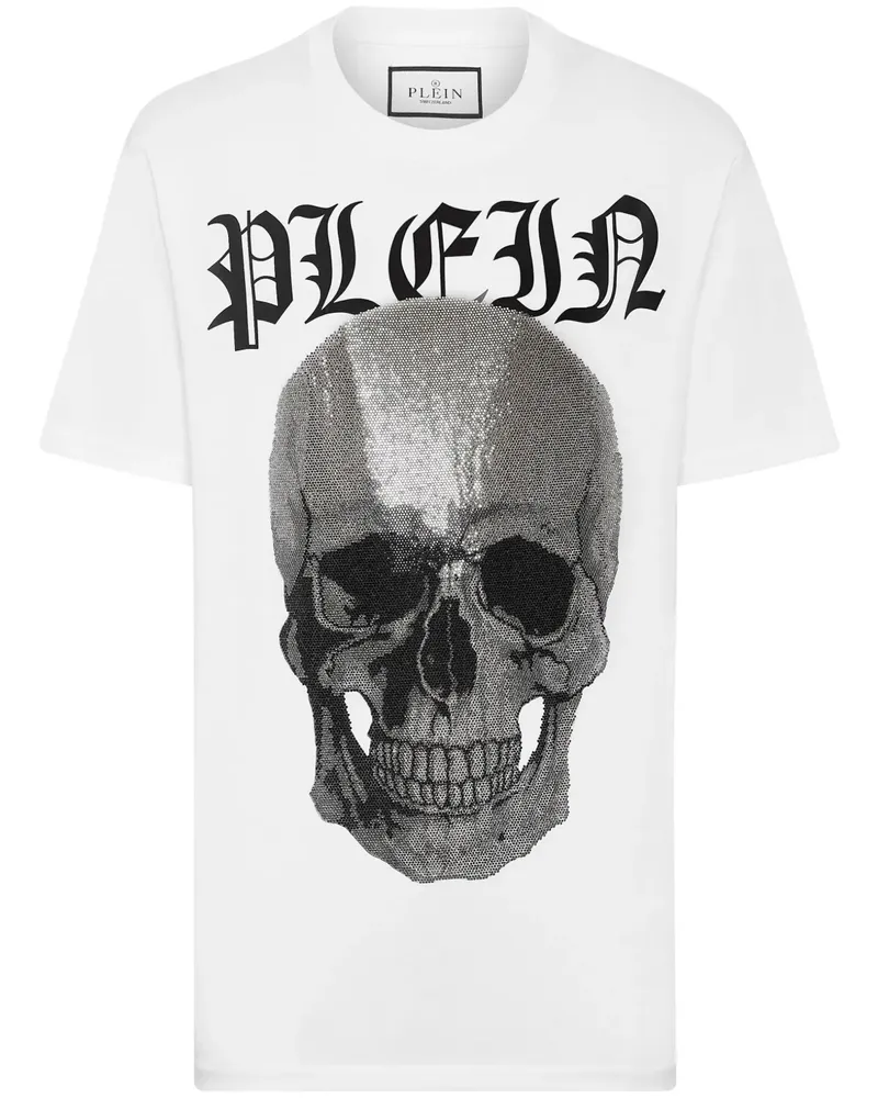 Philipp Plein T-Shirt mit Kristallen - Weiß Weiß