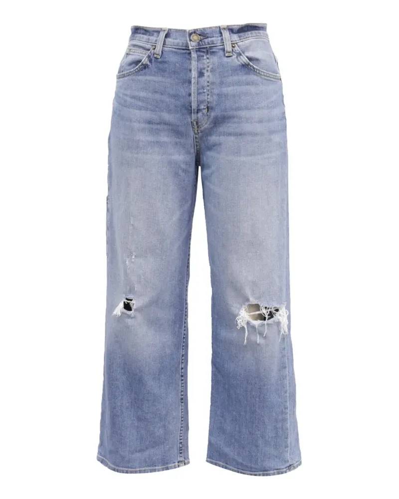 Nili Lotan cropped flared distressed jeans - Blau Blau