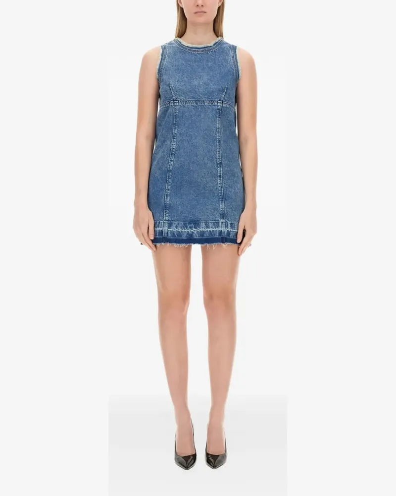 Moschino frayed mini dress - Blau Blau