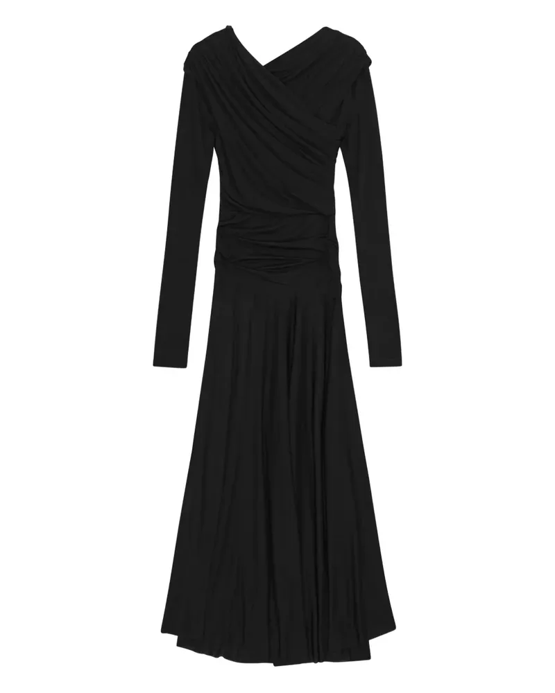 Ganni Klassisches Jersey-Kleid - Schwarz Schwarz