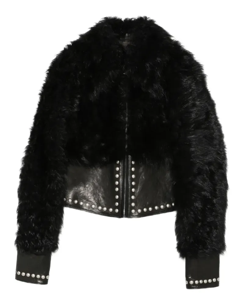 Ann Demeulemeester stud-embellishment leather jacket - Schwarz Schwarz