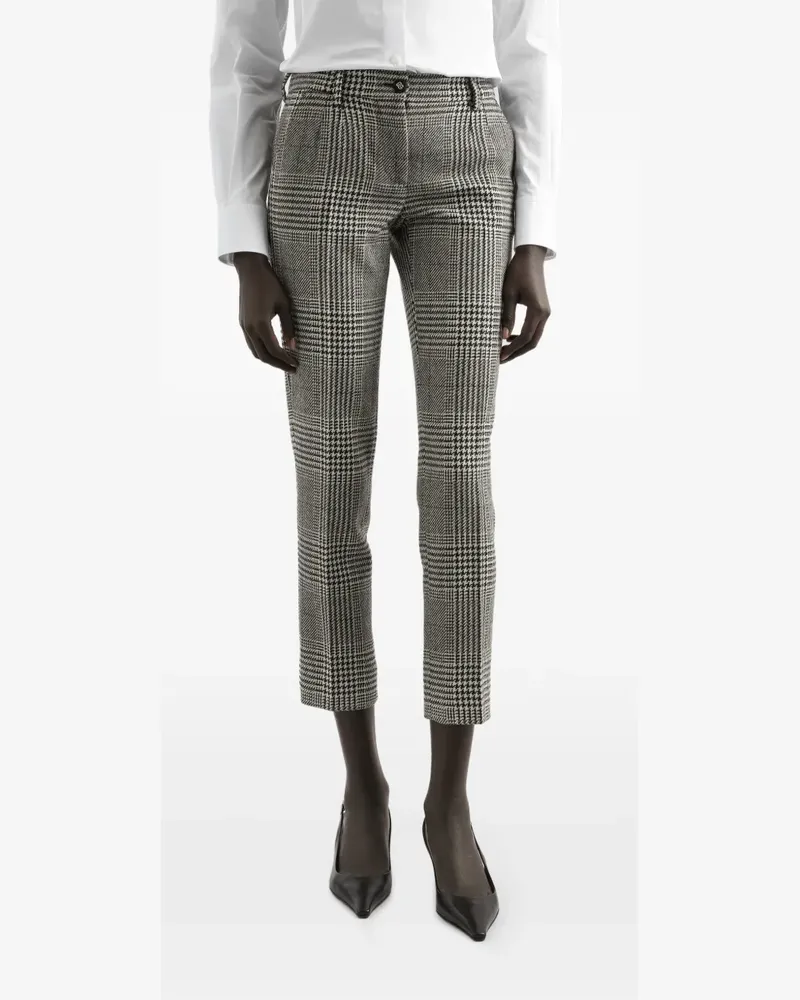 Dolce & Gabbana Tief sitzende Hose mit Glencheck-Karo - Schwarz Schwarz