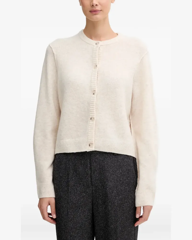 Oui  Geknöpfter Cardigan - Weiß Weiß