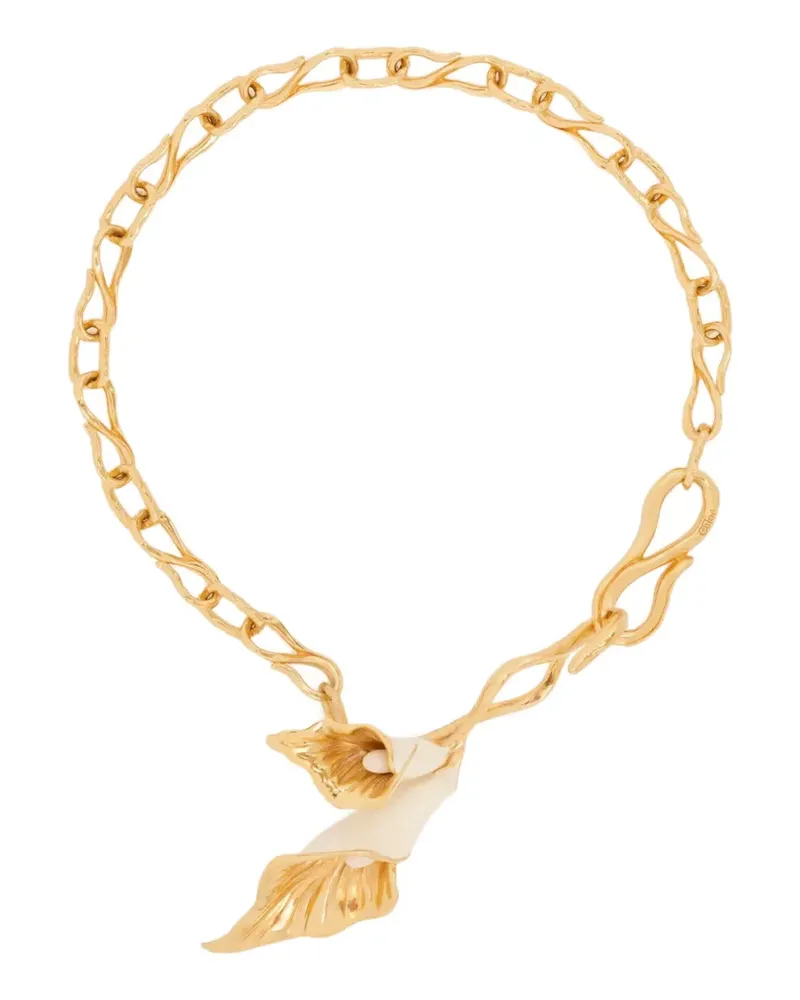 Chloé Emaillierte Halskette mit Lilie - Gold Gold