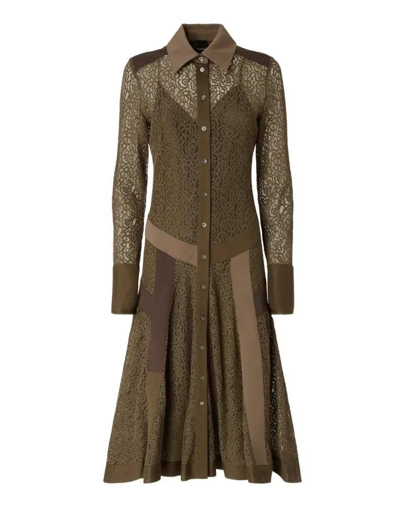 Pinko Midikleid mit Spitzeneinsätzen - Grün Grün