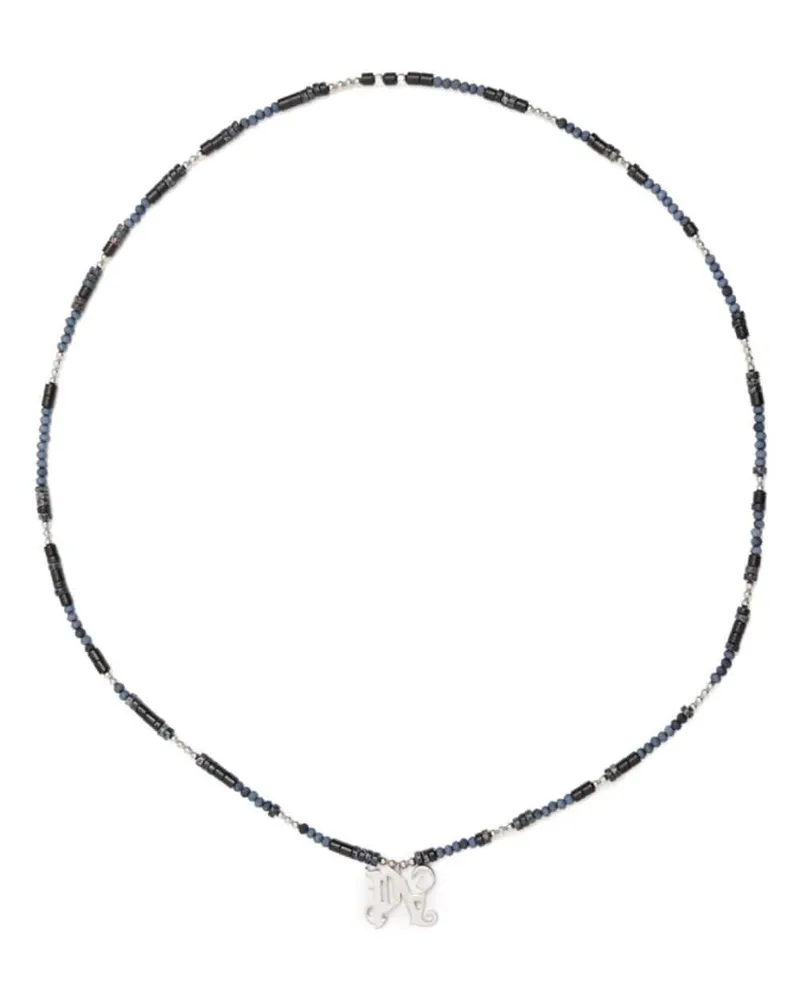 Palm Angels Perlenkette mit Logo-Anhänger - Schwarz Schwarz