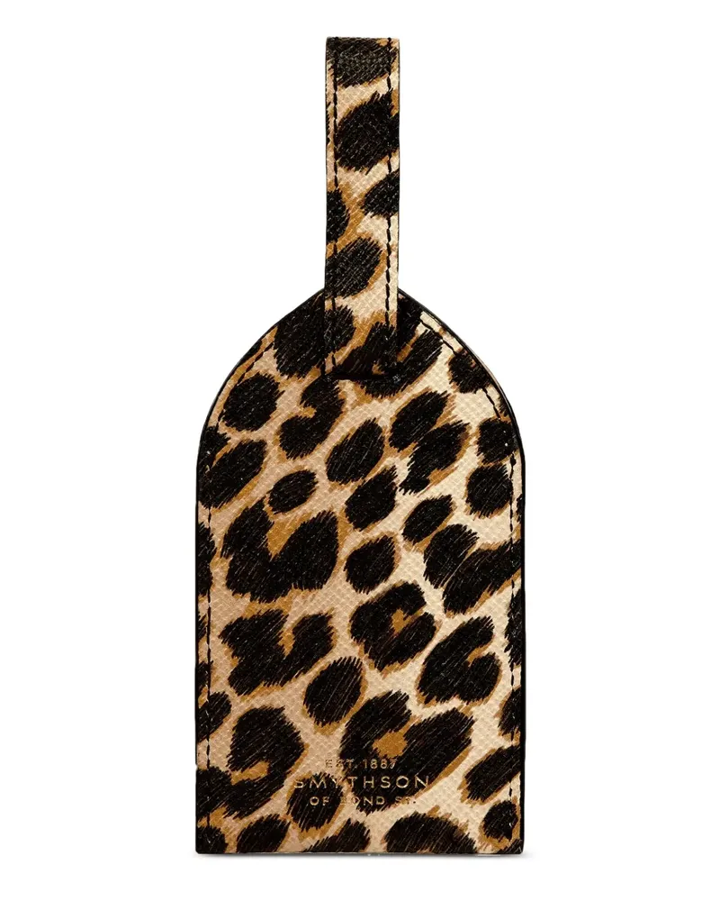 Smythson Gepäckanhänger mit Leoparden-Print - Nude Nude