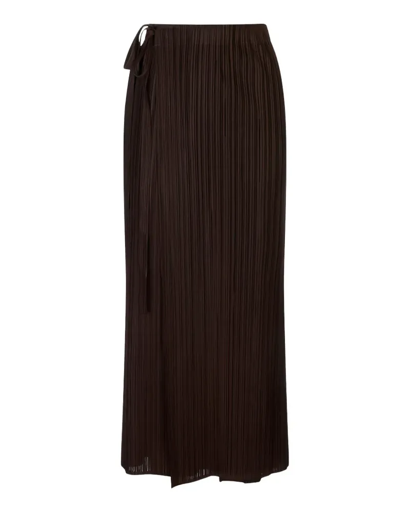 MEIMEIJ pleated tie-waist palazzo pants - Braun Braun