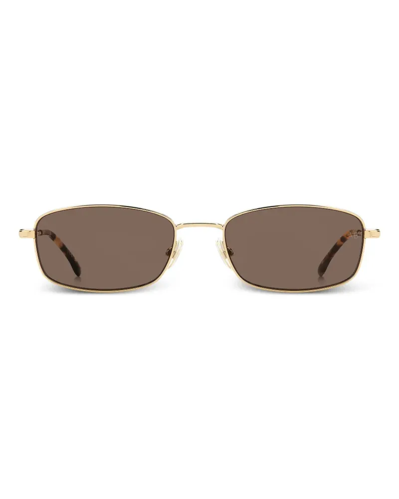 Victoria Beckham Sonnenbrille mit eckigem Gestell - Gold Gold
